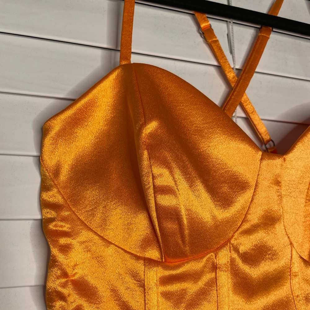 Orange mini party dress